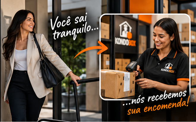 Atendimento KondoBox recebendo encomenda para cliente
