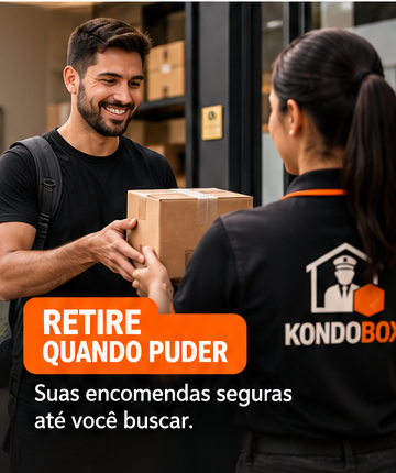 Cliente retirando encomenda na KondoBox